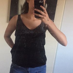 Black velvet top